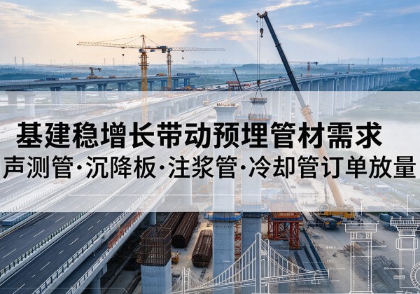 永春基建稳增长带动预埋监测管材需求，声测管、沉降板、注浆管订单持续放量